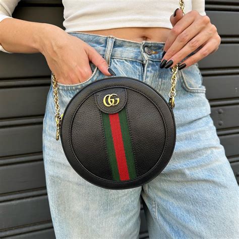 gucci tracolla rotonda|Mini borsa a spalla rotonda Ophidia .